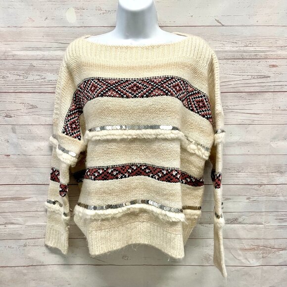 Mes Demoiselles Ejaz Ecru Wool Blend Sweater - Picture 1 of 7